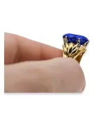 Винтаж украшения Кольцо Sapphire 8-кактовое желтое золото vrc029x-sp Art Deco Русский стиль СССР, советский